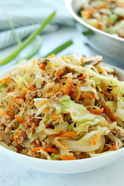 Egg Roll In A Bowl Quick And Easy Low Carb Dinner Made With Ground