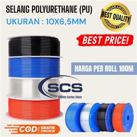 Jual SELANG ANGIN PNEUMATIC 10x6 5MM PU HOSE SELANG POLYURETHANE ROLL