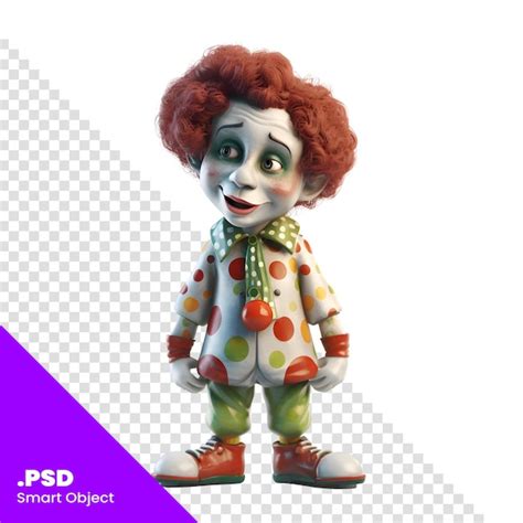 Payaso Con Pelo Rojo Y Disfraz De Payaso Plantilla Psd De Ilustración