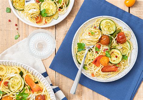 Les bons Spaghetti aux légumes grillés fromage frais A Vos Assiettes