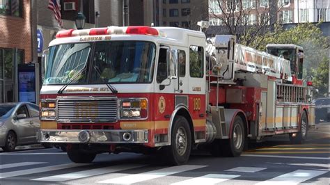 Philadelphia Fire Department Engine 43 And Ladder 9 Responding Fire Academy Spare Youtube