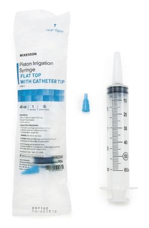 Irrigation Syringe McKesson 60 ML Pole Bag Catheter Tip Without Safety