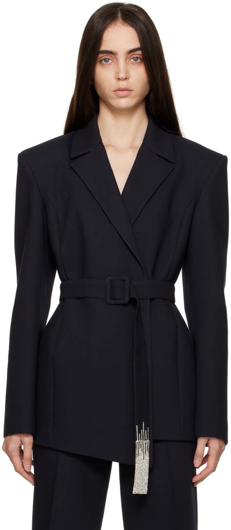 Black Hourglass Blazer By NuÉ On Sale