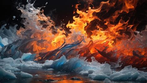 Premium Ai Image Fire And Ice Ballet A Mesmerizing Clash Of Elements