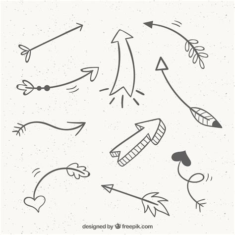 Pack De Flechas Dibujadas A Mano Vector Gratis