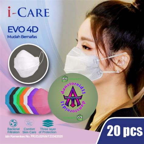 Jual Masker 4D Kf94 EVO 3Ply KF 94 EVO PLUSMED Convex Warna Cerah Isi