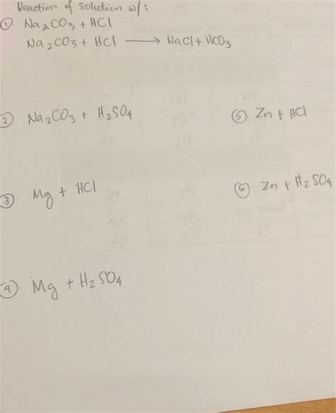 Solved Reaction of solution w/: . Na2CO3 + HCl Na2CO3 + HCl | Chegg.com