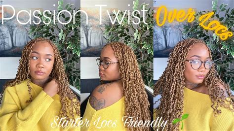 How To Install Passion Twist Over Locs No Crochet Creolejazz Youtube