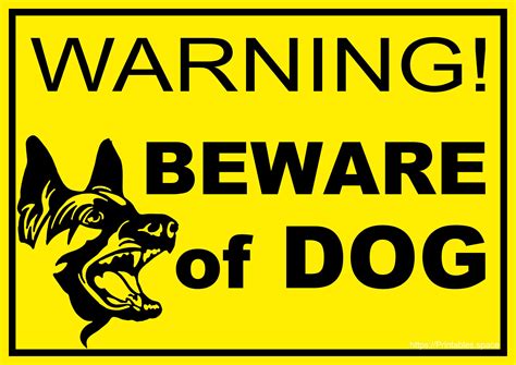 Warning! Beware of Dog Sign - Free Printable Image - Free Printables