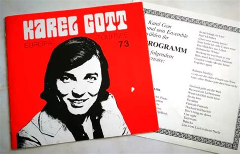 KAREL GOTT 2FACH signiertes Europa Tournee Programmheft 1973 Rarität f