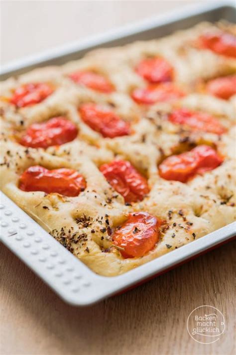 Einfache Focaccia Mit Tomaten Backen Macht Gl Cklich