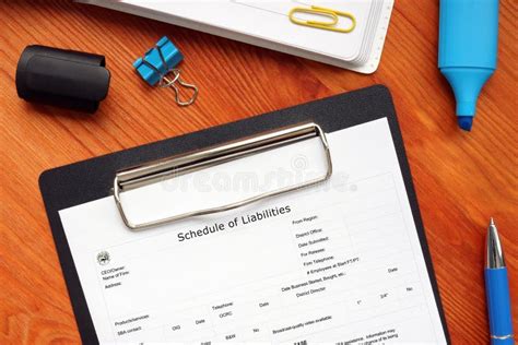 Sba Form 2202 Schedule Of Liabilities Stock Photo Image Of Borrow