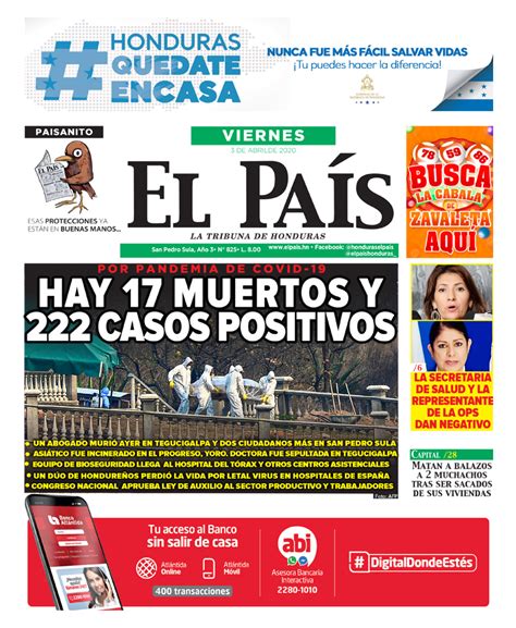 Portada Diario El Pa S Honduras