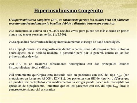 Hiperinsulinismo Congénito Ppt