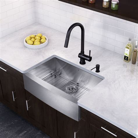 Stainless Steel Farmhouse Kitchen Sinks Black Kitchen Faucets