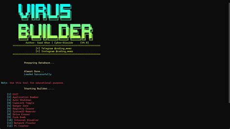 Github Cyber Dioxide Virus Builder This Tool Will Generate A Virus