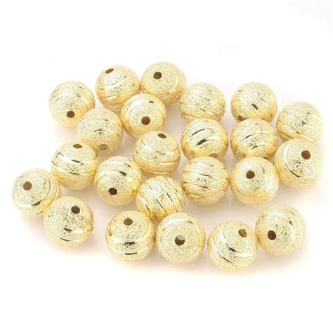 Beadnova Pcs Mm Gold Plated Round Metal Rondelle Spacer Beads