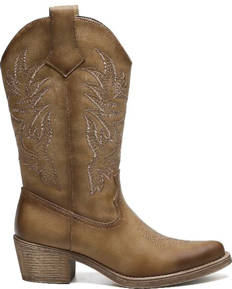 Weloveshoes SmileFavorites Dames Cowboylaarzen Met Hak Imitatieleer