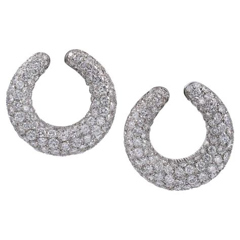 Natural Diamond 2 40 Carats 18kt White Gold In Out Hoop Huggies Earring