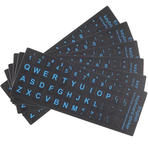 6 Pcs Keyboards Stickers Alphabet Letter Computer English Notebook Pvc