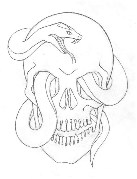 How To Draw A Skull With A Snake