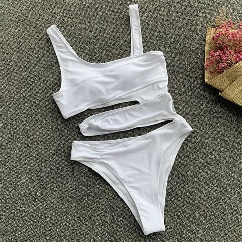 Sexy Bikini Set One Shoulder One Piece Swimsuit 2021 New Off Shoulder