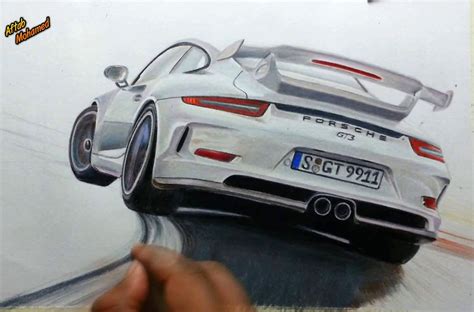 Drawing A Porsche Gt Using Colored Pencils Youtube