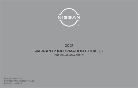 Pdf 2021 Nissan Warranty Information Booklet Dokumentips