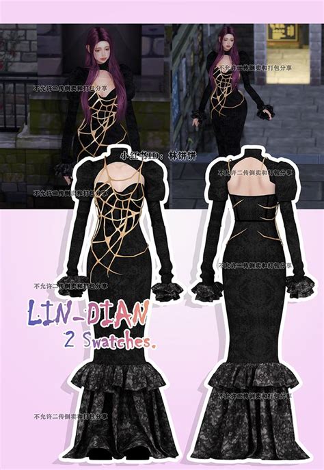 10 23 Lin Dian Sims 4 Mods Clothes Sims 4 Dresses Sims 4 Clothing