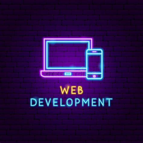 Web Development Neon Concept Stock Vector Illustration Of Electric