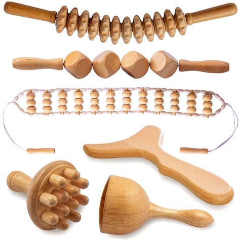 6 In 1 Wood Therapy Massage Tools Maderoterapia Kit Wood Therapy Set