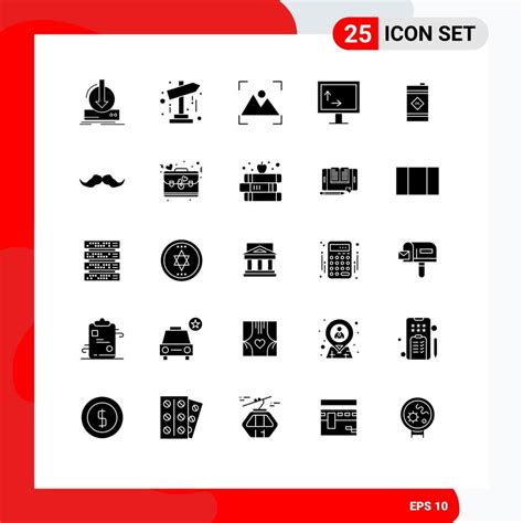 Universal Icon Symbols Group Of 25 Modern Solid Glyphs Of Oil Width