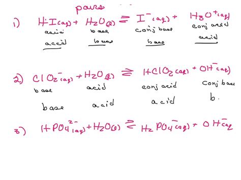 Solved Hia Qh2ol ⇌i A Qh3oa Q Hi Acid H2o Base ⇌i