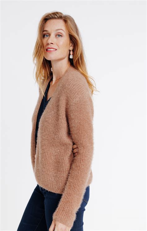 Cardigan Maille Anglaise Sans Fermeture Armand Thiery