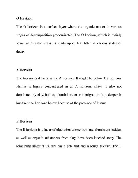 O Horizon - practice materials - O Horizon The O horizon is a surface ...