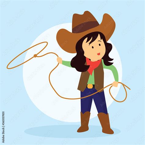 Clipart Cowgirl With Lasso Clip