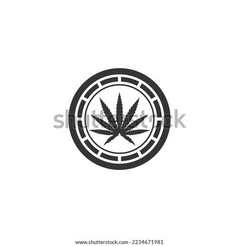 Cannabis Leaf Logo Vector Black White Stock Vector (Royalty Free ...