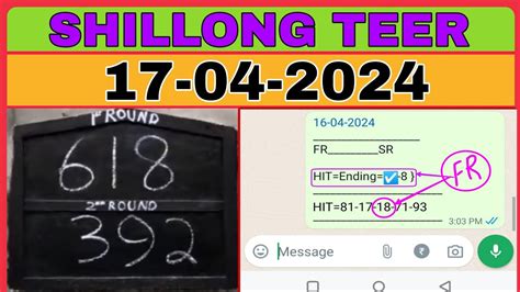 17 04 2024 SHILLONG TEER FR 18Big Success Teer Target Counter Khasi