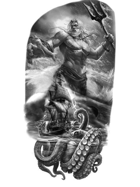 Poseidon Arte Tattoo Poseidon Tattoo Ship Tattoo Nautical Tattoo Sleeve