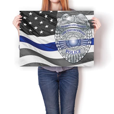 Police Badge American Flag Backdrop Poster In 2022 Police Badge