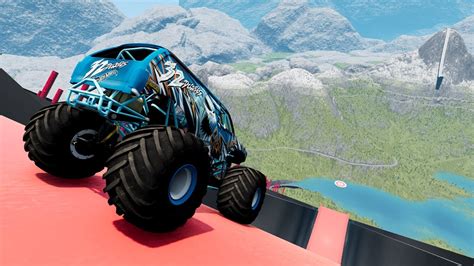 Epic High Speed Monster Truck Jumps Beamng Drive Youtube