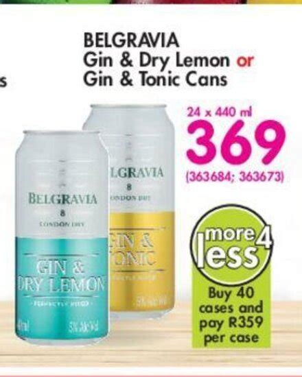 Belgravia Gin And Dry Lemon Or Gin And Tonic Cans 24 X 440ml Offer At Makro