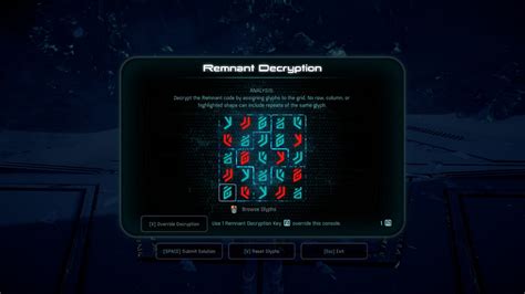 Remnant Decryption Puzzle Solutions | Mass Effect: Andromeda Game Guide