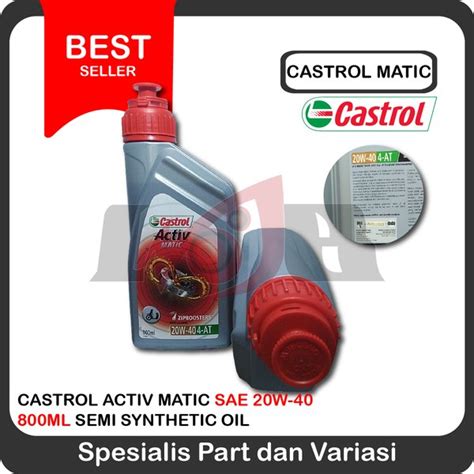 Jual Oli Castrol Activ Matic 20w40 Motor Matik 800 Ml Di Lapak Ledeng