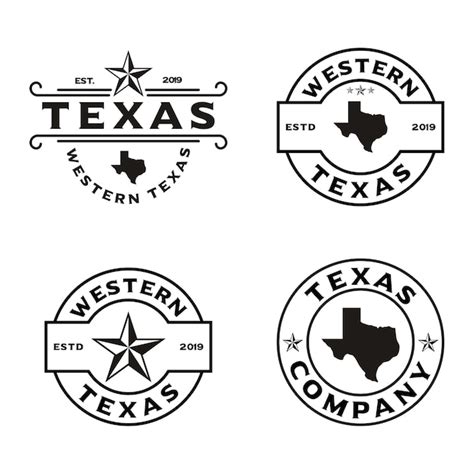 Vintage Retro Western Country Emblem Diseño De Logotipo De Texas