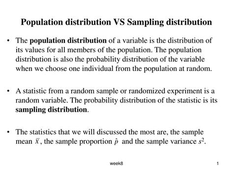 Ppt Population Distribution Vs Sampling Distribution Powerpoint