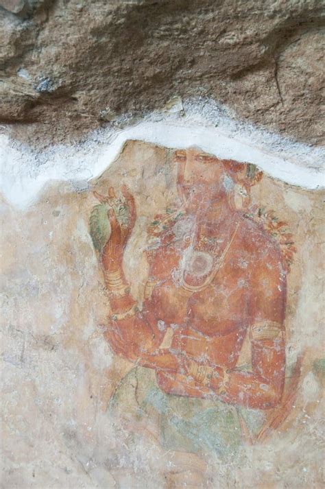 Frescos Famosos Antiguos De La Pared En Sigirya Sri Lanka Foto De