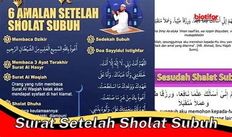 Panduan Lengkap Surat Yang Dianjurkan Setelah Sholat Subuh Manfaat Dan