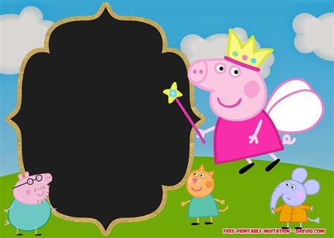 FREE-Chalk-Peppa-Pig-Invitation-Template | Download Hundreds FREE PRINTABLE Birthday Invitation ...