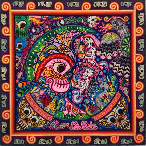 Luis Castro Premier Huichol Yarn Painting Direct From Mexico